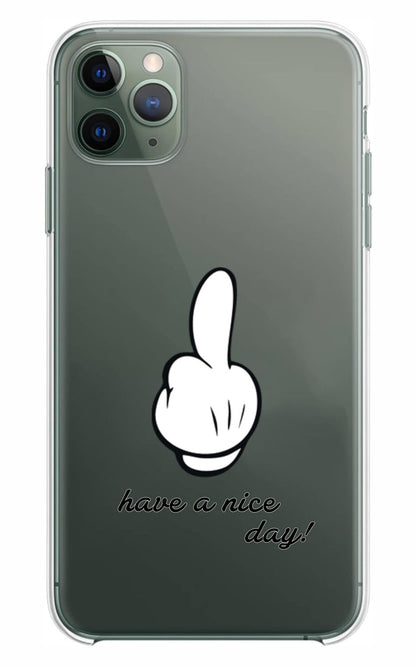 Cover Compatibile Con Tutti i Modelli iPhone - HAVE A NICE DAY  - Trasparente UltraSottili AntiGraffio Antiurto Case Custodia Marca