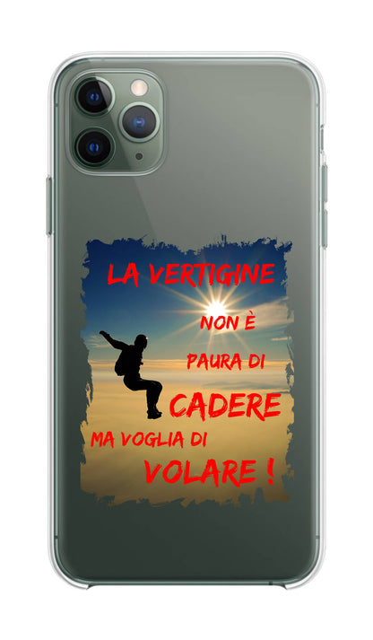 Cover Compatibile Con Tutti i Modelli iPhone - LA VERTIGINE NON È PAURA DI CADERE - Trasparente UltraSottili AntiGraffio Antiurto Case Custodia Marca