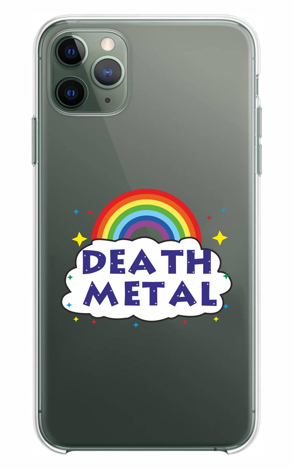 Cover Compatibile Con Tutti i Modelli iPhone - DEATH METAL - Trasparente UltraSottili AntiGraffio Antiurto Case Custodia Marca