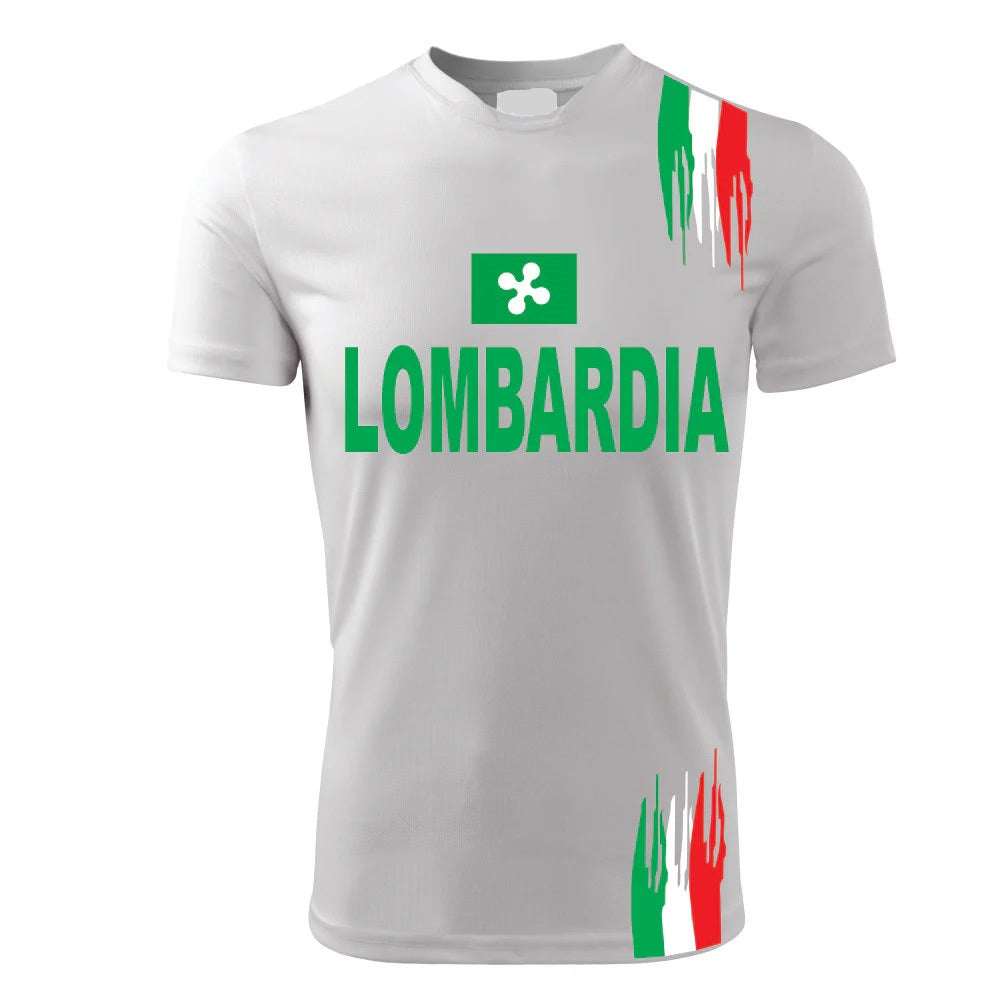 T-Shirt PADEL in Tessuto Dry Fit UNISEX - LOMBARDIA - Elasticizzato e Traspirante Maglietta Maglia Sport Super vestibilità Top qualità