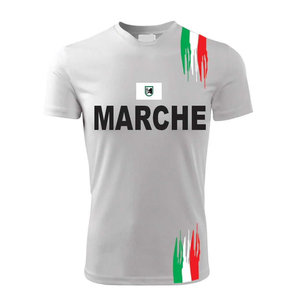 T-Shirt PADEL in Tessuto Dry Fit UNISEX - MARCHE - Elasticizzato e Traspirante Maglietta Maglia Sport Super vestibilità Top qualità