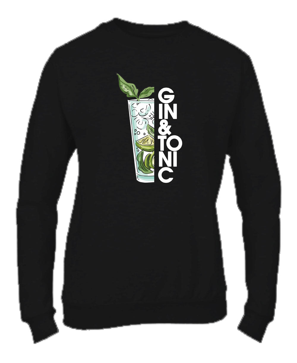 Felpa Girocollo UOMO, DONNA & BAMBIN - GIN E TONIC - Super vestibilità Top qualità