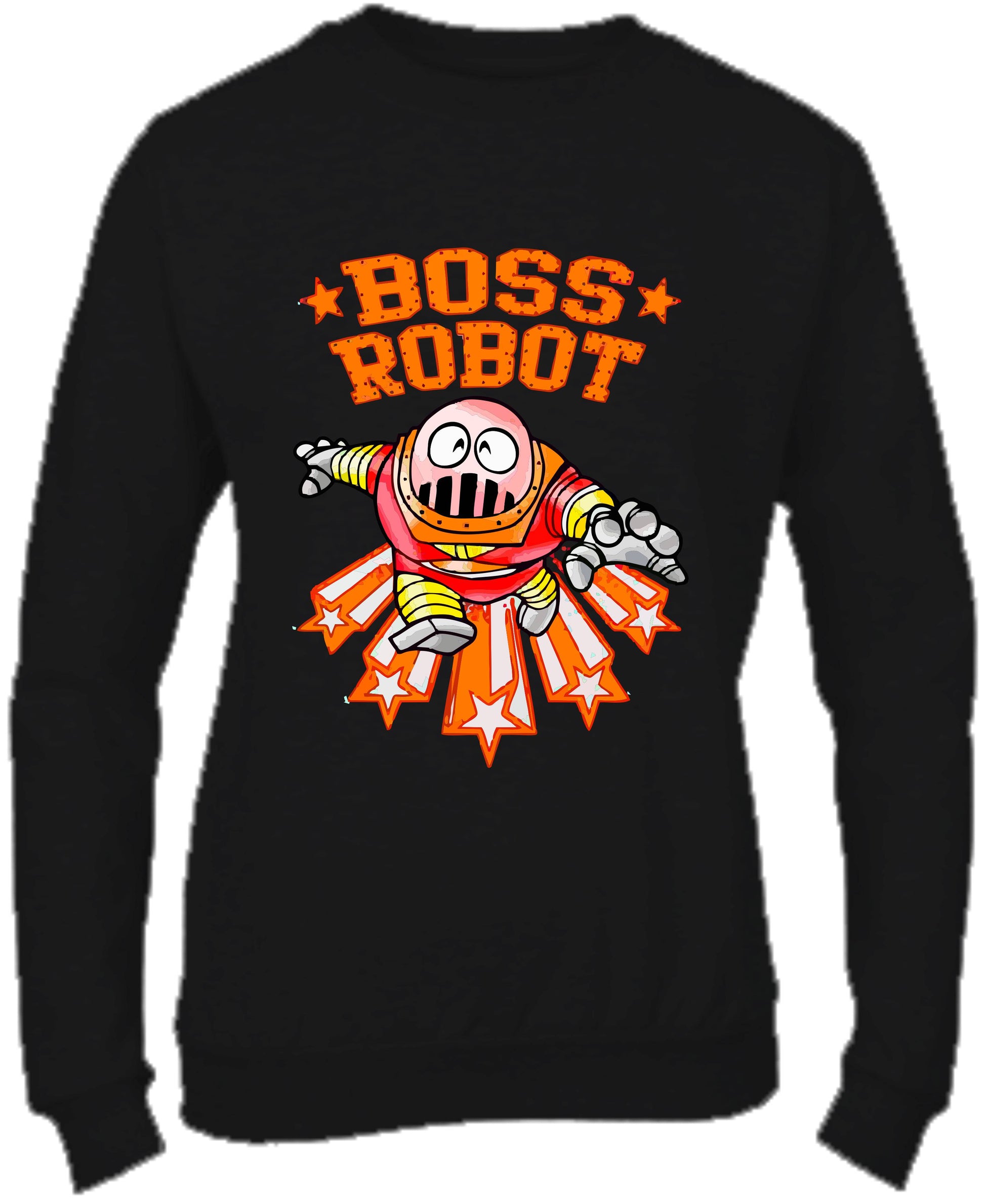 Felpa Girocollo UOMO, DONNA & BAMBIN - BOSS ROBOT - Super vestibilità Top qualità - Social Crazy