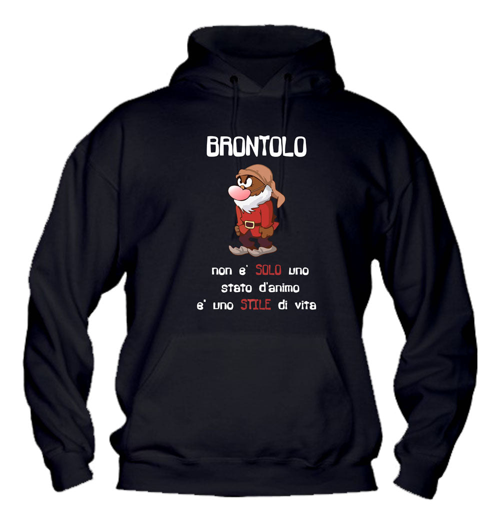 Felpa con cappuccio UOMO, DONNA & BAMBIN - BRONTOLO NON È SOLO UNO STATO D'ANIMO - Super vestibilità Top qualità