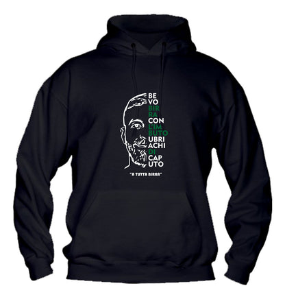 Felpa con cappuccio UOMO, DONNA & BAMBIN - A TUTTA BIRRA - Super vestibilità Top qualità - Social Crazy