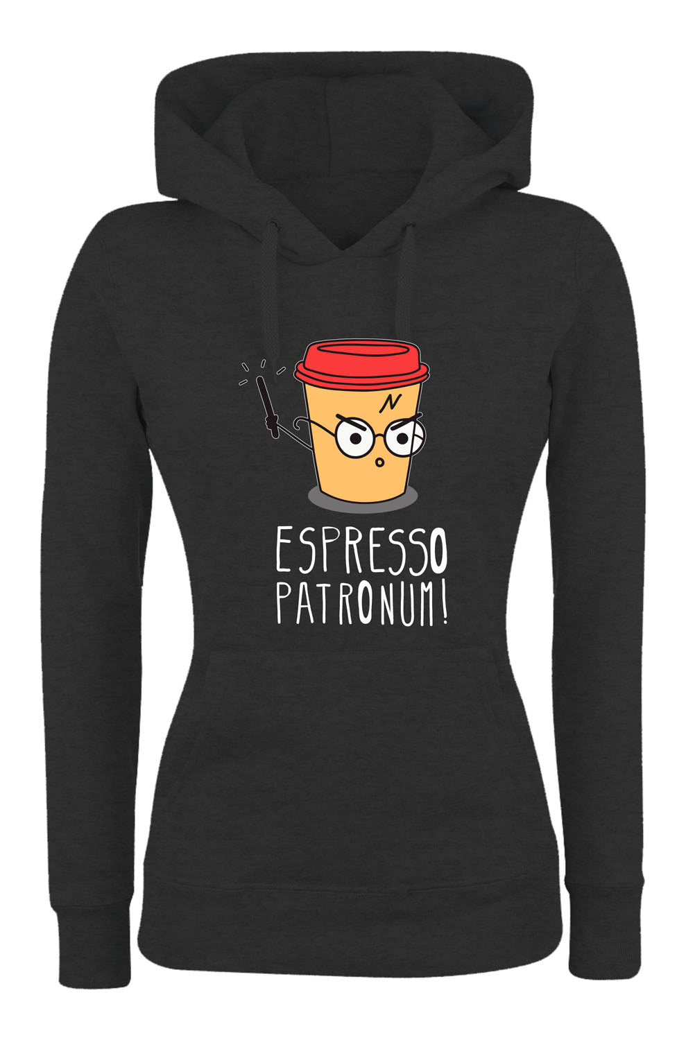 Felpa con cappuccio UOMO, DONNA & BAMBIN - ESPRESSO PATRONUM - Super vestibilità Top qualità - Social Crazy