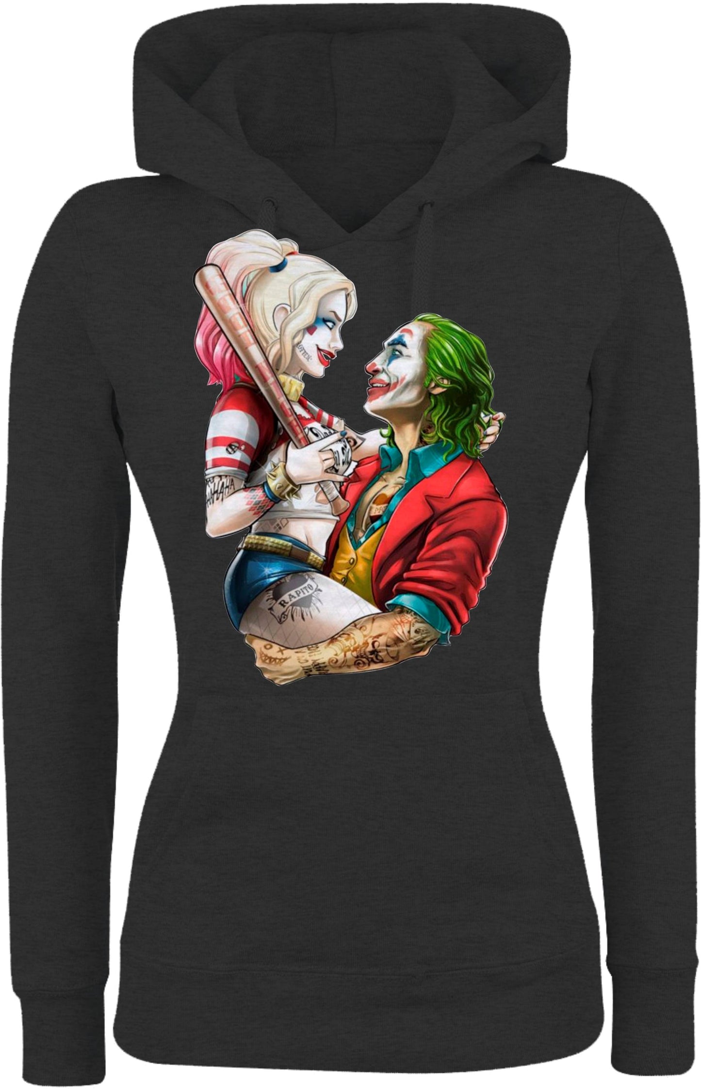 Felpa con cappuccio UOMO, DONNA & BAMBIN - HARLEY E JOKER - Super vestibilità Top qualità