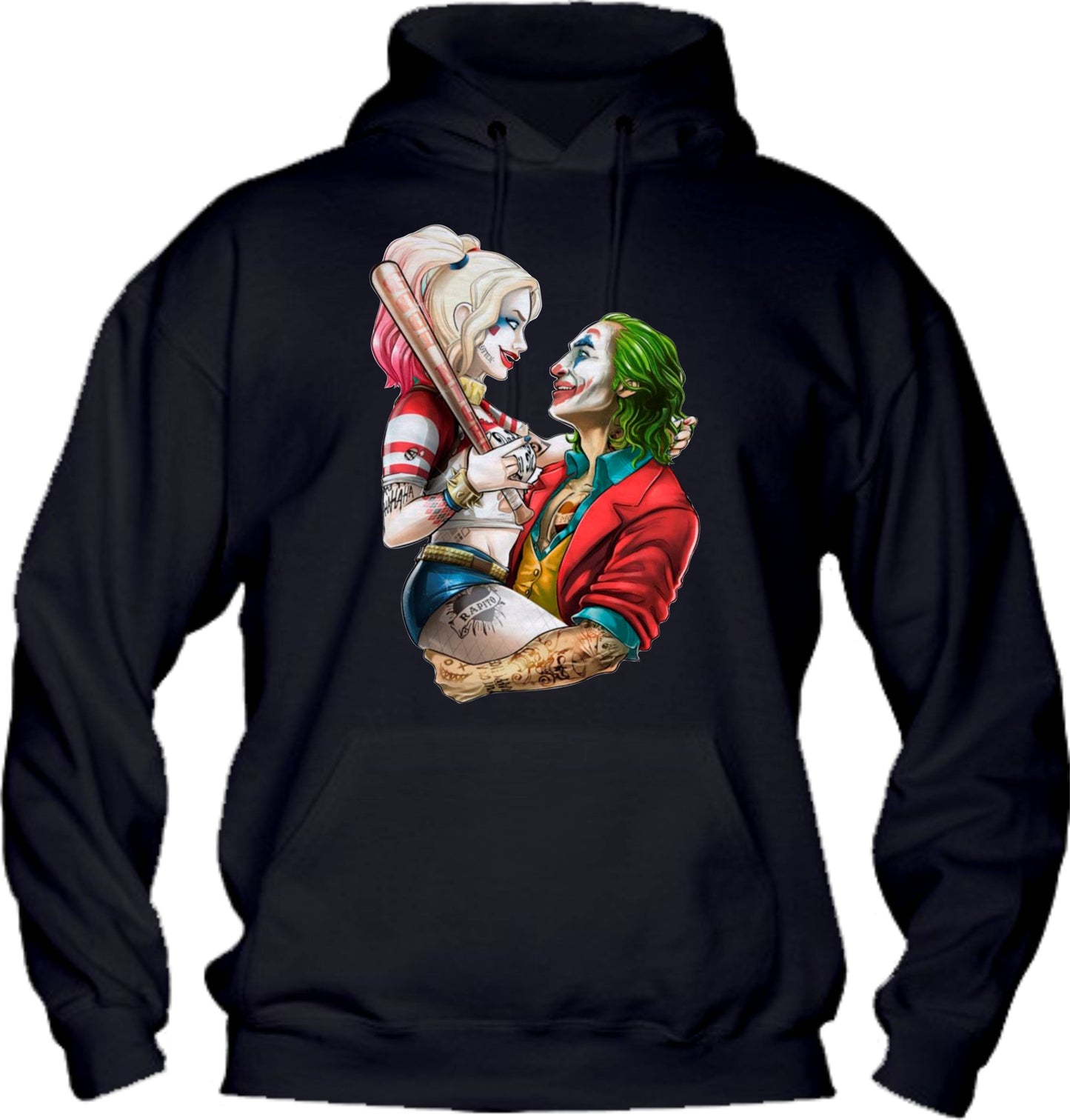 Felpa con cappuccio UOMO, DONNA & BAMBIN - HARLEY E JOKER - Super vestibilità Top qualità