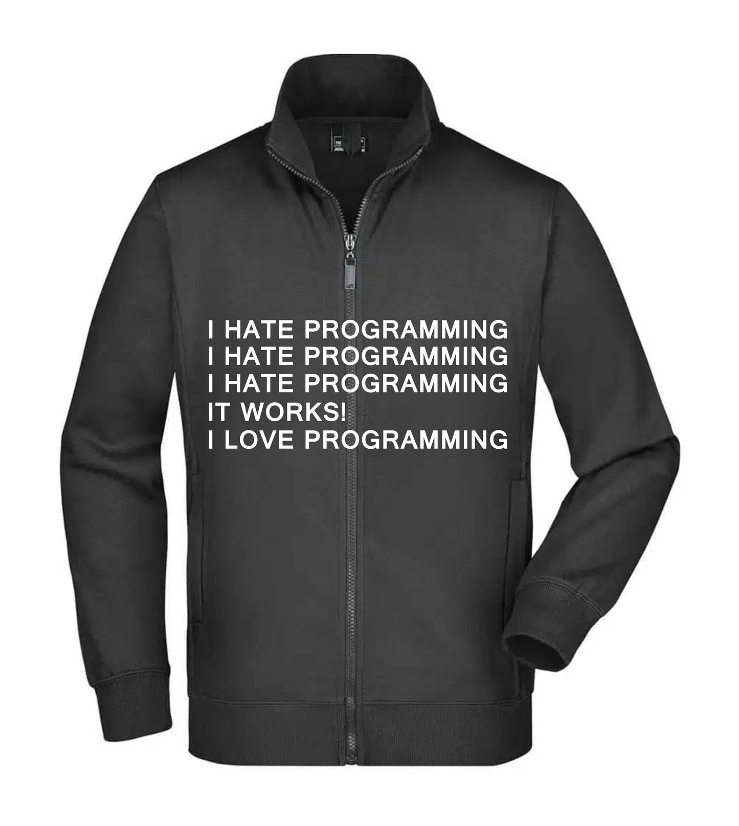 Felpa Unisex Full Zip - I HATE PROGRAMMING - Super vestibilità Top qualità