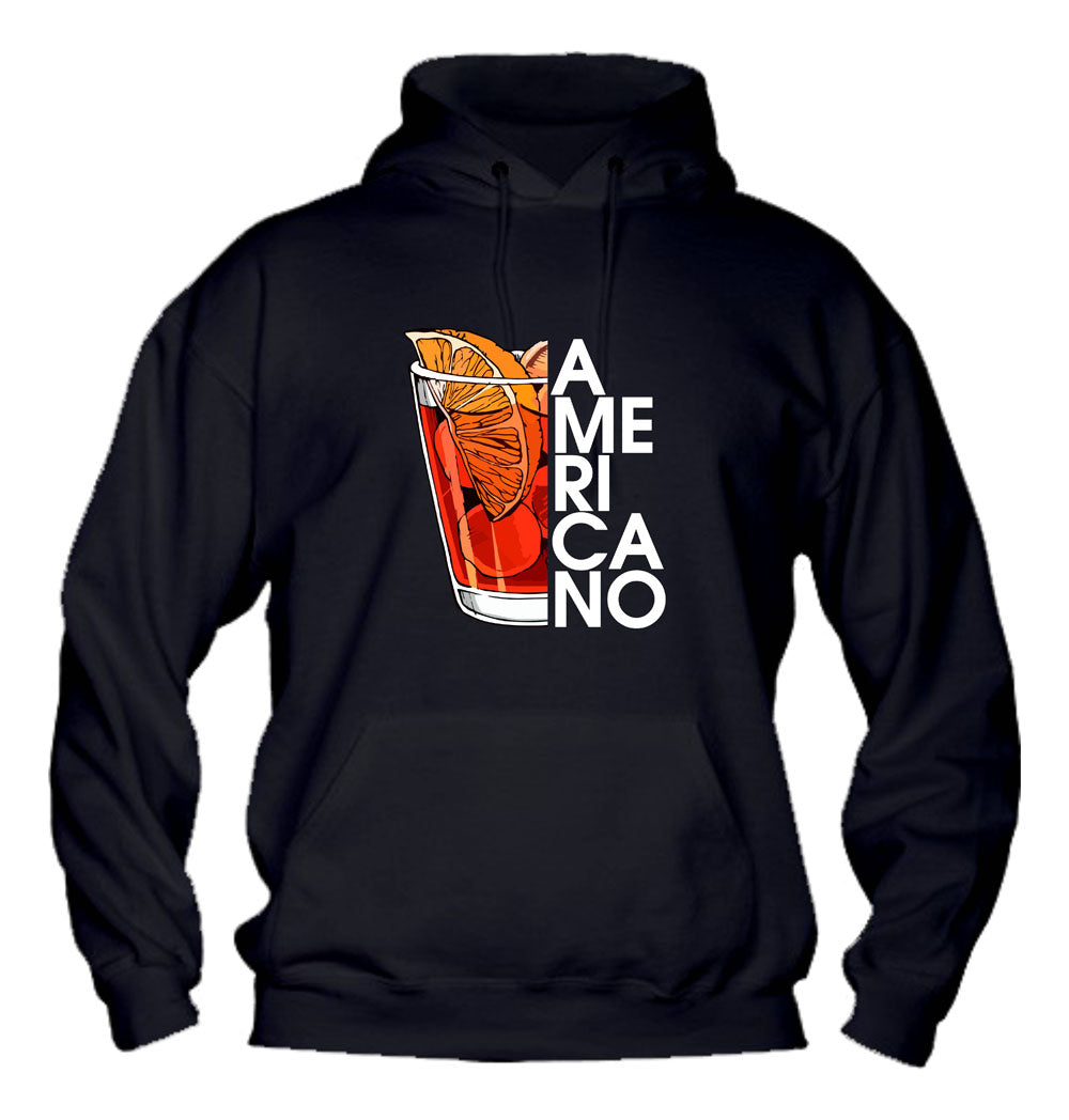 Felpa con cappuccio UOMO, DONNA & BAMBIN - AMERICANO COCKTAIL - Super vestibilità Top qualità - Social Crazy