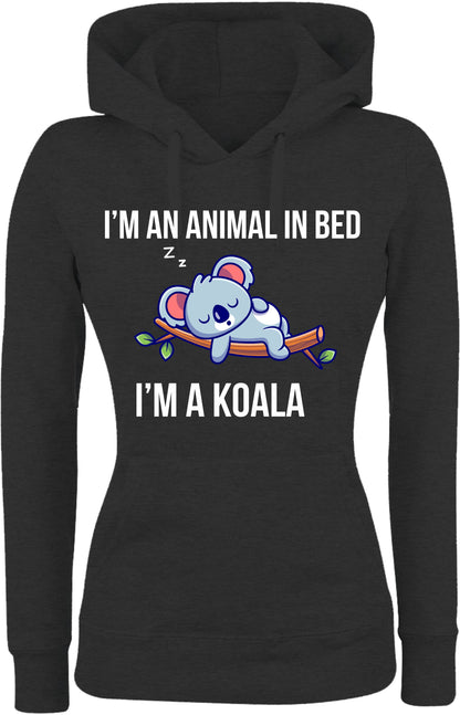 Felpa con cappuccio UOMO, DONNA & BAMBIN - I'M AN ANIMAL IN BED - Super vestibilità Top qualità