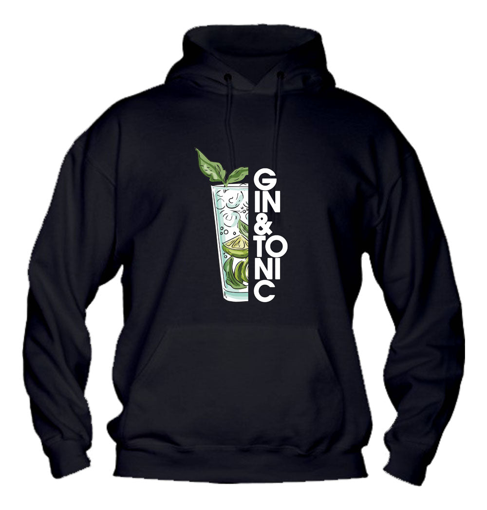 Felpa con cappuccio UOMO, DONNA & BAMBIN - GIN E TONIC - Super vestibilità Top qualità