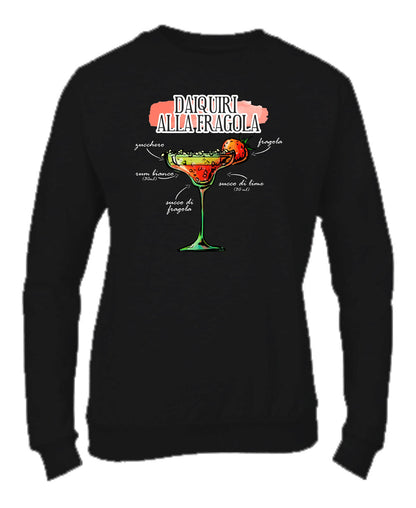 Felpa Girocollo UOMO, DONNA & BAMBIN - DAIQUIRI ALLA FRAGOLA - Super vestibilità Top qualità