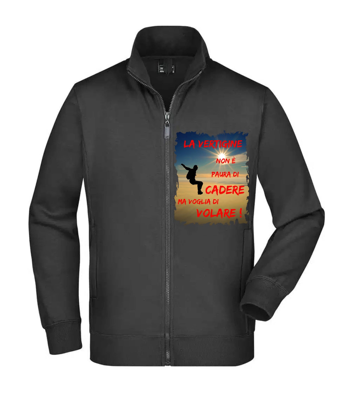 Felpa Unisex Full Zip - LA VERTIGINE NON È PAURA DI CADERE - Super vestibilità Top qualità