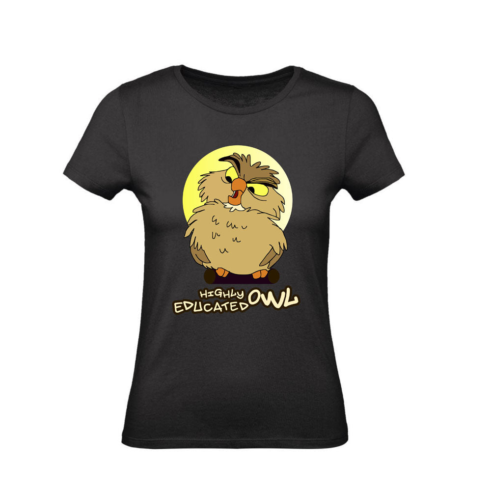 T-Shirt Uomo, Donna & Bambino - HIGHLY EDUCATED OWL  - Maglietta Maglia Tshirt Super vestibilità Top qualità
