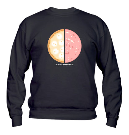 Felpa Girocollo UOMO, DONNA & BAMBIN - FOCACCIA E MORTAZZA - Super vestibilità Top qualità
