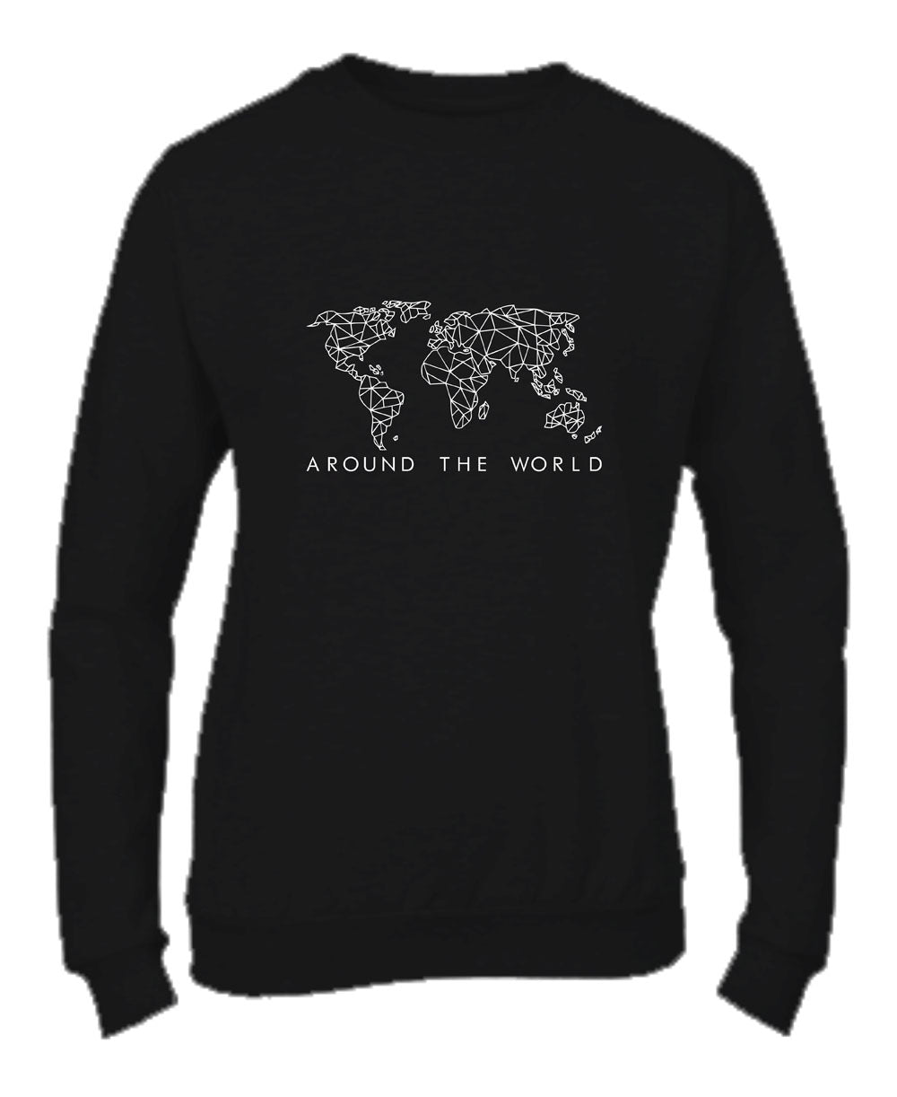 Felpa con cappuccio UOMO, DONNA & BAMBIN - AROUND THE WORLD - Super vestibilità Top qualità - Social Crazy