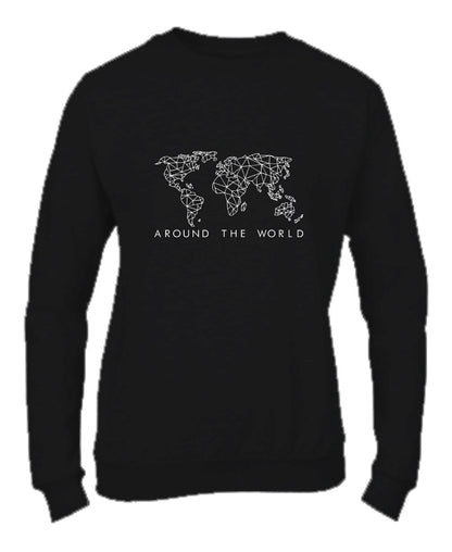 Felpa con cappuccio UOMO, DONNA & BAMBIN - AROUND THE WORLD - Super vestibilità Top qualità - Social Crazy