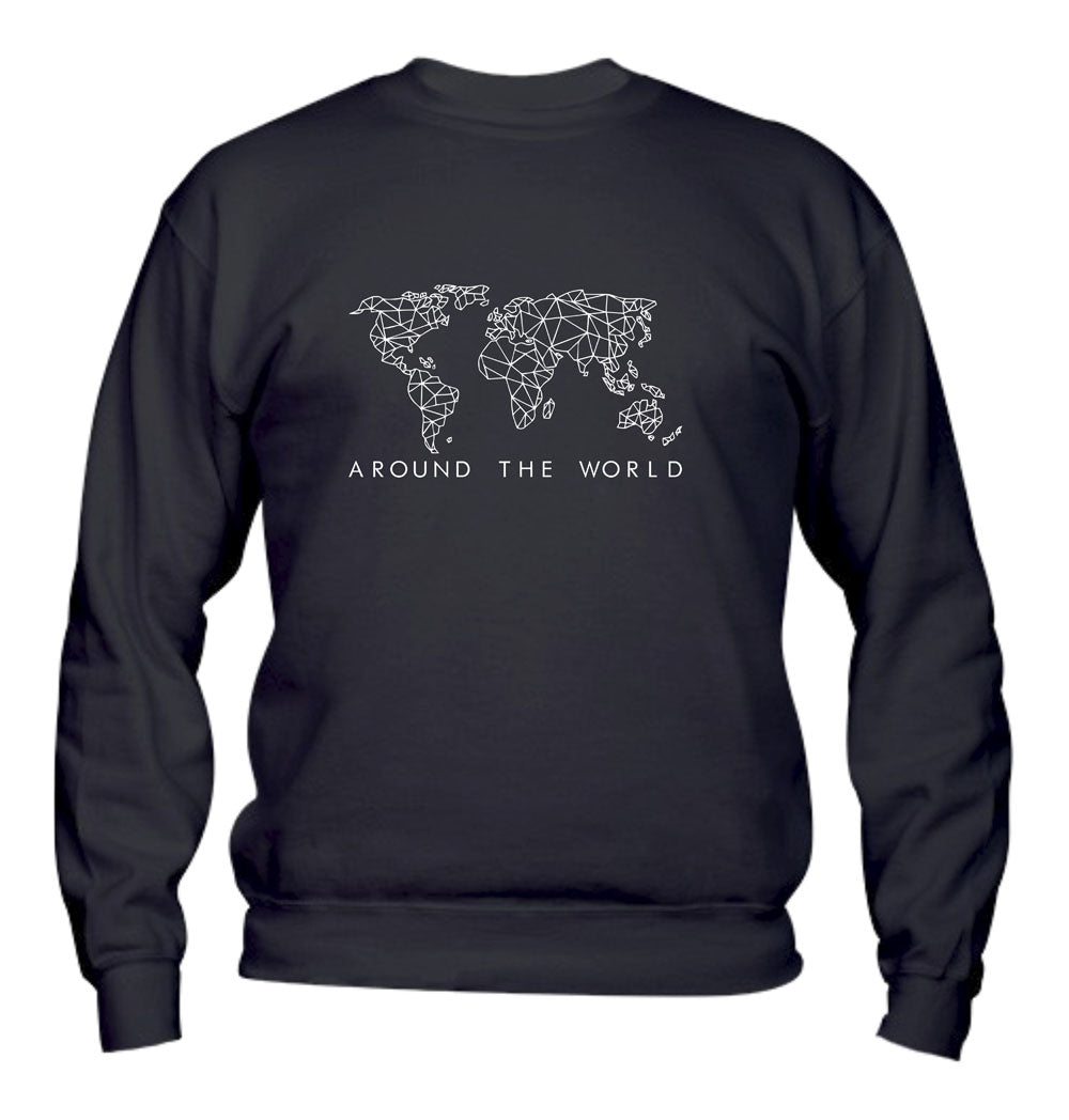 Felpa con cappuccio UOMO, DONNA & BAMBIN - AROUND THE WORLD - Super vestibilità Top qualità - Social Crazy