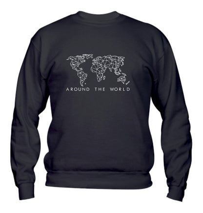 Felpa con cappuccio UOMO, DONNA & BAMBIN - AROUND THE WORLD - Super vestibilità Top qualità - Social Crazy