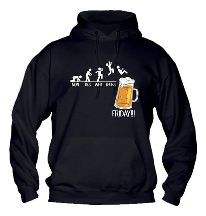 Felpa con cappuccio UOMO, DONNA & BAMBIN - FRIDAY BEER - Super vestibilità Top qualità