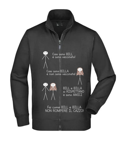 Felpa Unisex Full Zip - BILL E BILLA - Super vestibilità Top qualità