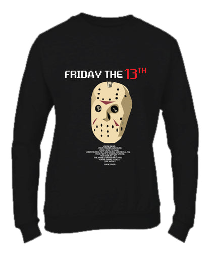 Felpa Girocollo UOMO, DONNA & BAMBIN - FRIDAY THE 13TH - Super vestibilità Top qualità
