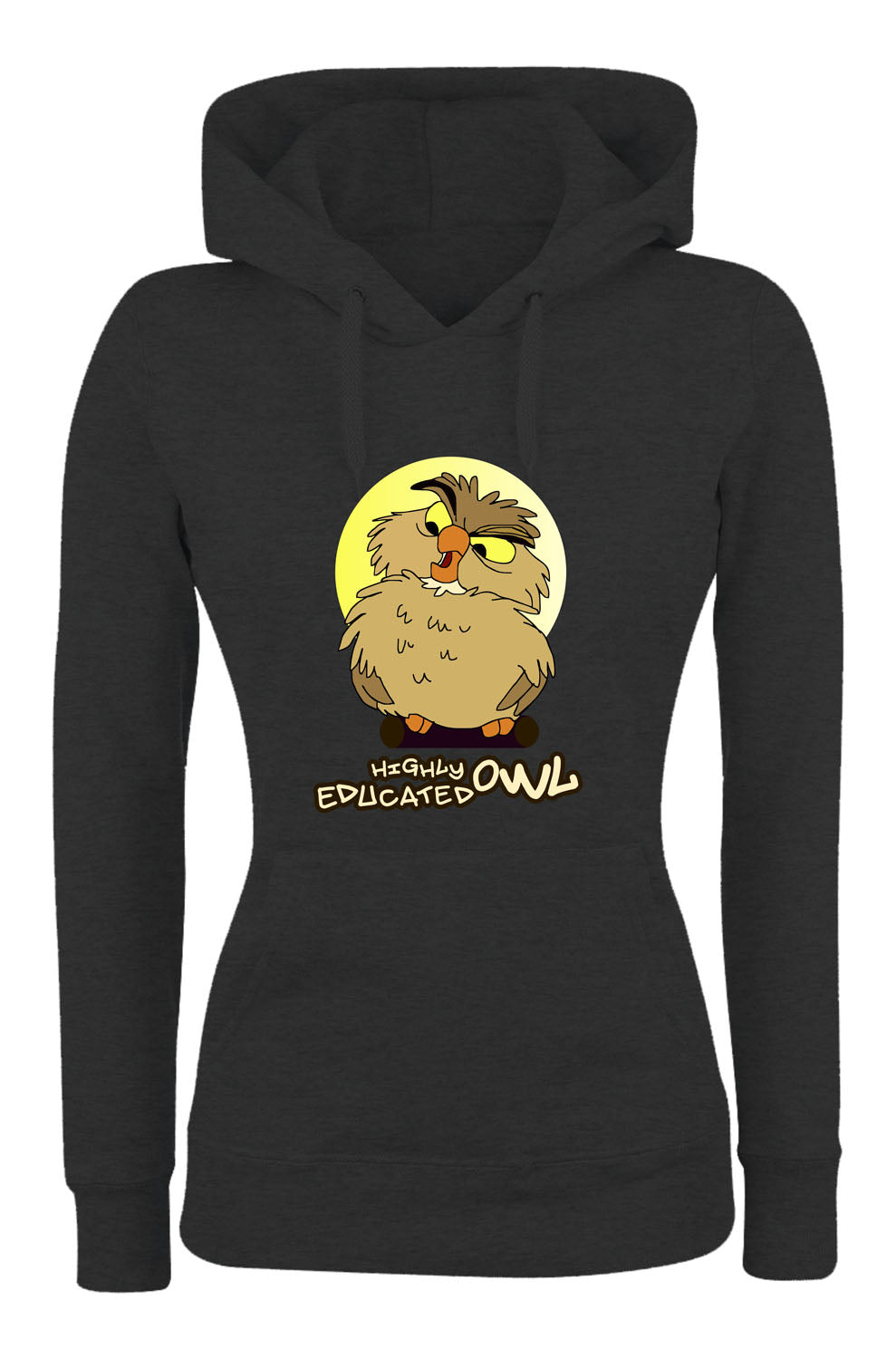 Felpa con cappuccio UOMO, DONNA & BAMBIN - HIGHLY EDUCATED OWL - Super vestibilità Top qualità