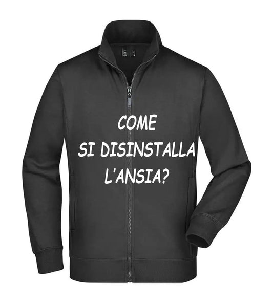 Felpa Unisex Full Zip - COME SI DISINSTALLA L'ANSIA - Super vestibilità Top qualità
