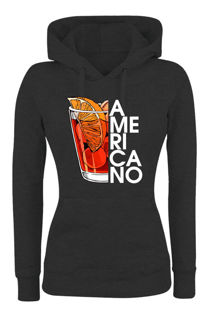 Felpa con cappuccio UOMO, DONNA & BAMBIN - AMERICANO COCKTAIL - Super vestibilità Top qualità - Social Crazy