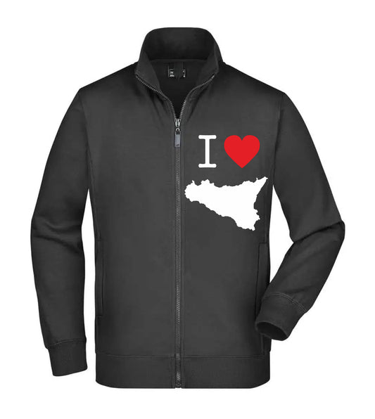 Felpa Unisex Full Zip - I LOVE SICILIA - Super vestibilità Top qualità