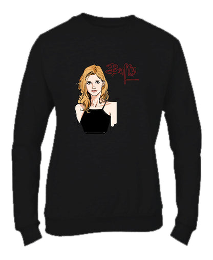 Felpa Girocollo UOMO, DONNA & BAMBIN - BUFFY L'AMMAZZA VAMPIRI - Super vestibilità Top qualità - Social Crazy