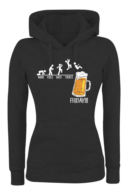 Felpa con cappuccio UOMO, DONNA & BAMBIN - FRIDAY BEER - Super vestibilità Top qualità