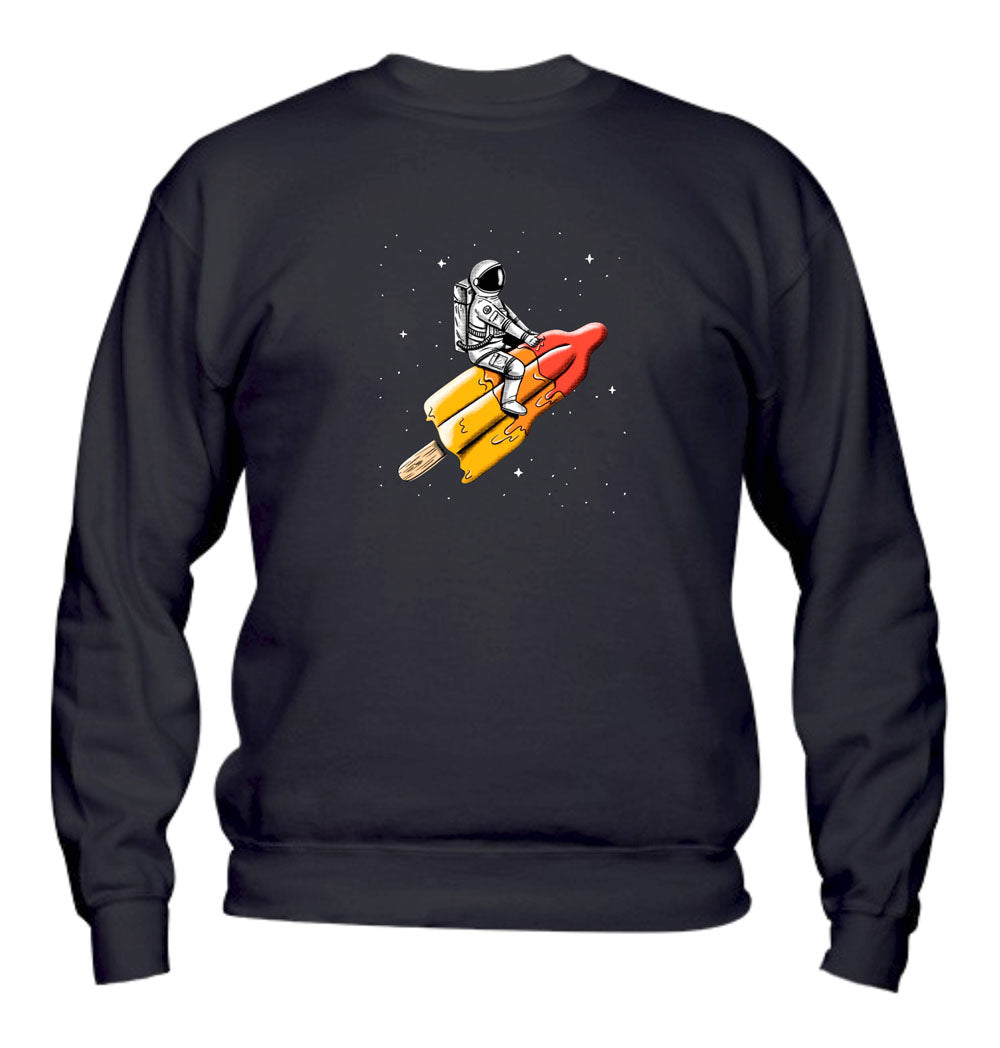 Felpa Girocollo UOMO, DONNA & BAMBIN - MELTED ROCKET - Super vestibilità Top qualità