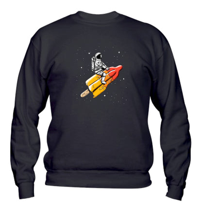 Felpa Girocollo UOMO, DONNA & BAMBIN - MELTED ROCKET - Super vestibilità Top qualità