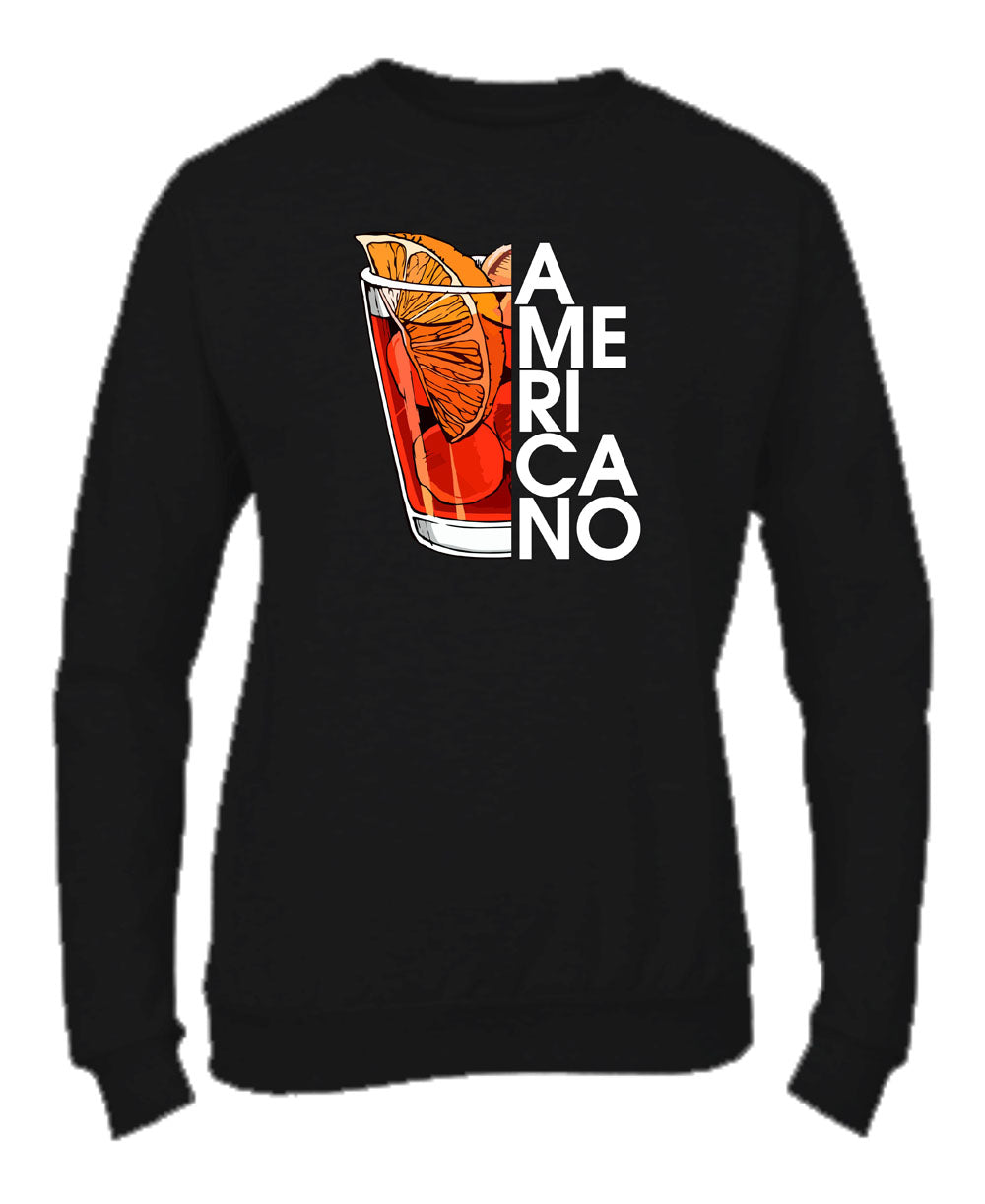 Felpa Girocollo UOMO, DONNA & BAMBIN - AMERICANO COCKTAIL - Super vestibilità Top qualità - Social Crazy