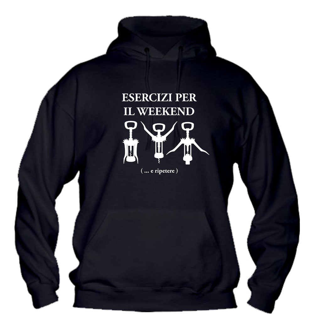 Felpa con cappuccio UOMO, DONNA & BAMBIN - ESERCIZI PER IL WEEKEND - Super vestibilità Top qualità
