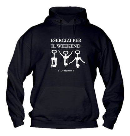 Felpa con cappuccio UOMO, DONNA & BAMBIN - ESERCIZI PER IL WEEKEND - Super vestibilità Top qualità