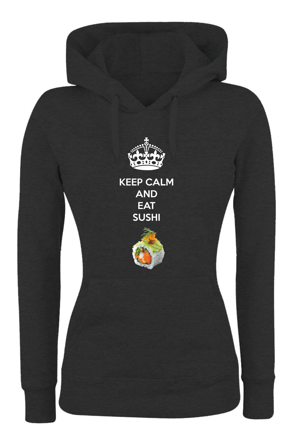 Felpa con cappuccio UOMO, DONNA & BAMBIN - KEEP CALM AND EAT SUSHI - Super vestibilità Top qualità
