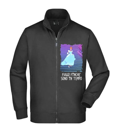 Felpa Unisex Full Zip - CENERENTOLA FUGGO FINCHÈ SONO IN TEMPO - Super vestibilità Top qualità