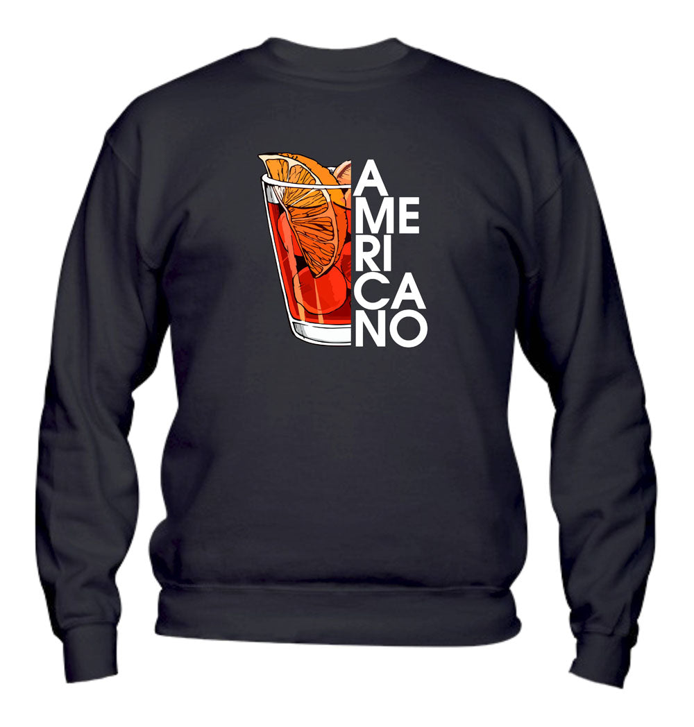 Felpa Girocollo UOMO, DONNA & BAMBIN - AMERICANO COCKTAIL - Super vestibilità Top qualità - Social Crazy