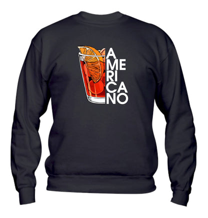 Felpa Girocollo UOMO, DONNA & BAMBIN - AMERICANO COCKTAIL - Super vestibilità Top qualità - Social Crazy