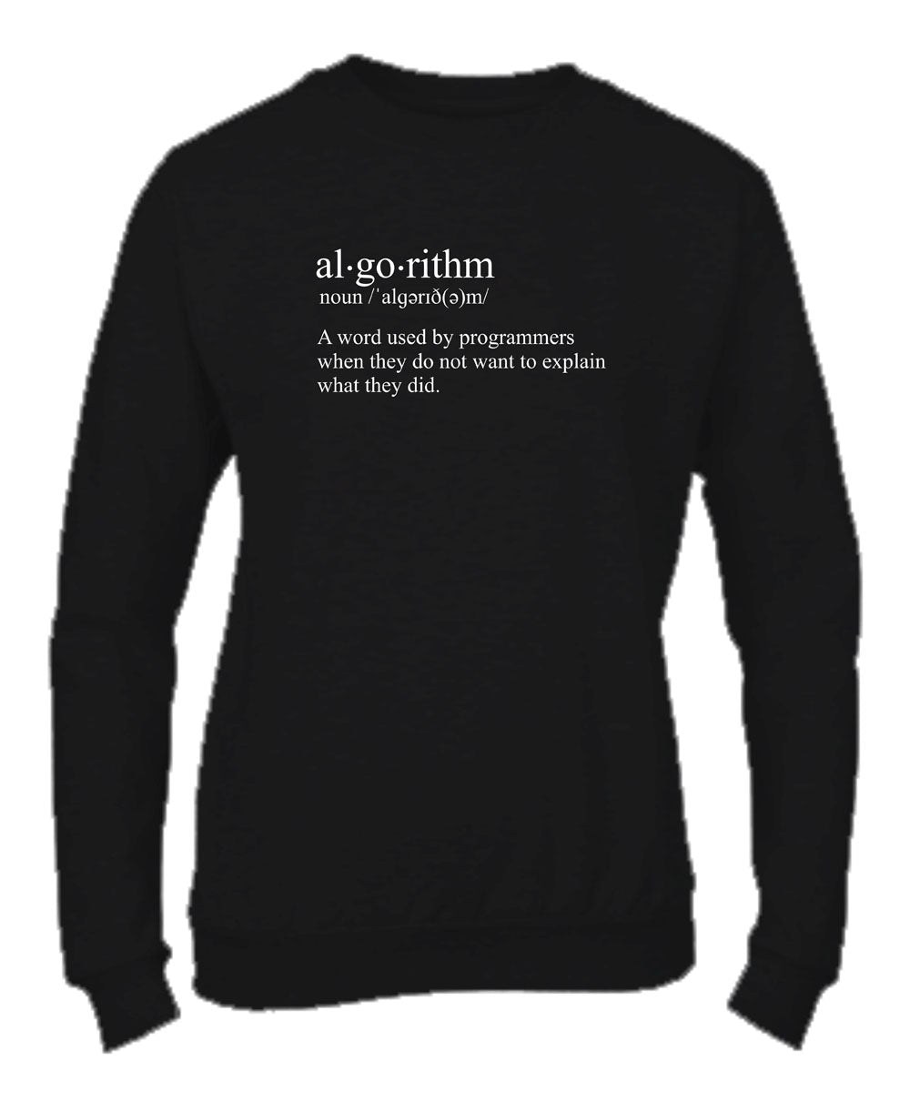 Felpa Girocollo UOMO, DONNA & BAMBIN - ALGORITHM - Super vestibilità Top qualità - Social Crazy