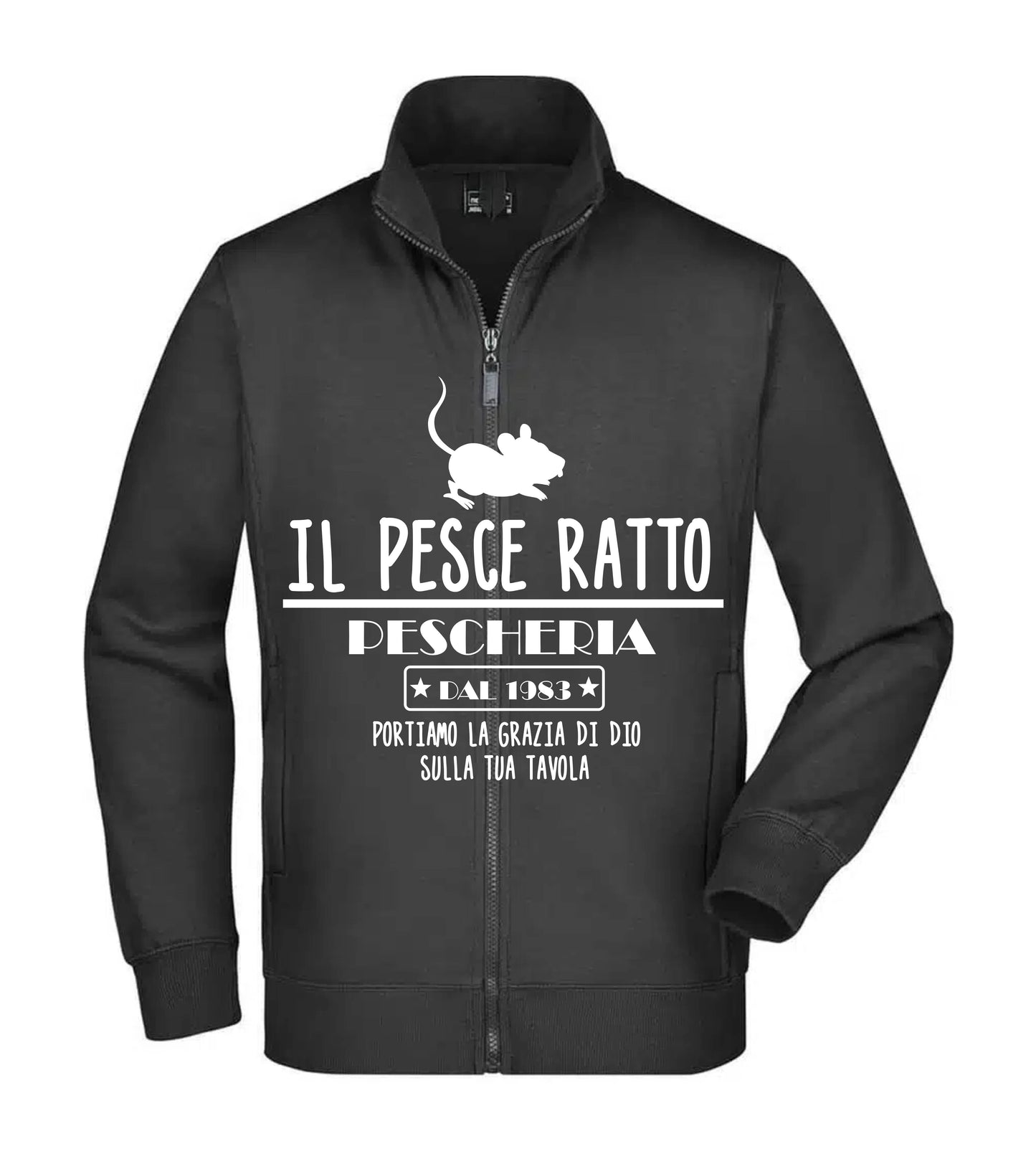 Felpa Unisex Full Zip - IL PESCE RATTO - Super vestibilità Top qualità