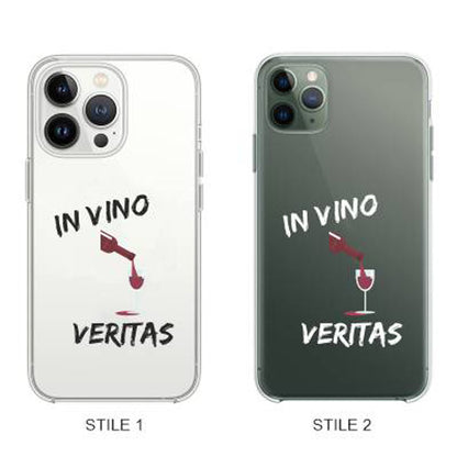 Cover Compatibile Con Tutti i Modelli iPhone - IN VINO VERITAS - Trasparente UltraSottili AntiGraffio Antiurto Case Custodia Marca