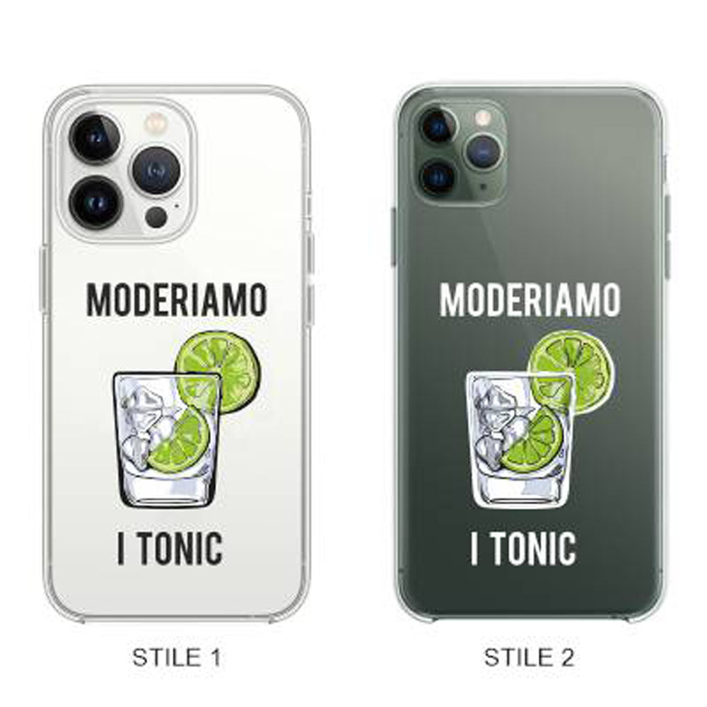 Cover Compatibile Con Tutti i Modelli iPhone - MODERIAMO I TONIC - Trasparente UltraSottili AntiGraffio Antiurto Case Custodia Marca