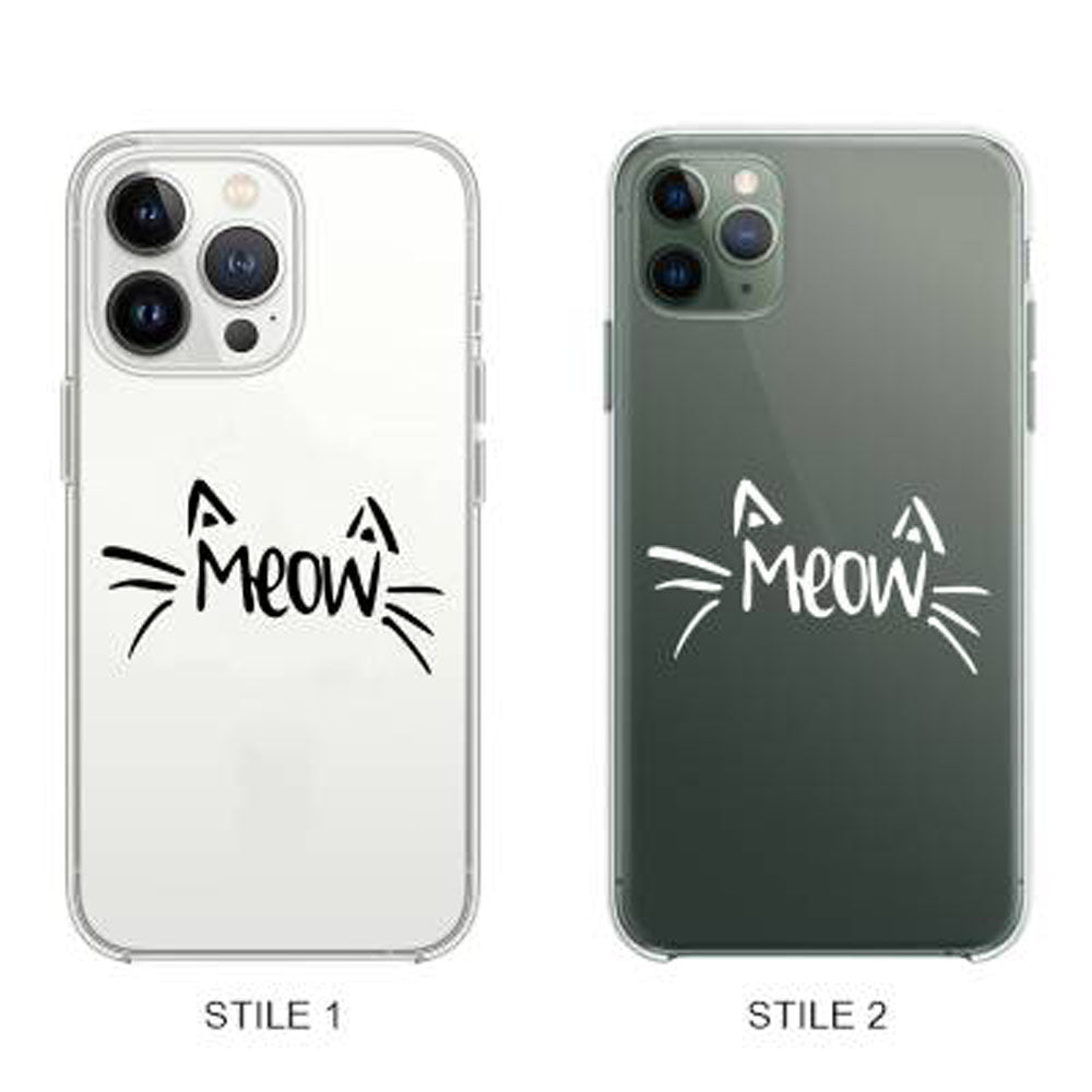 Cover Compatibile Con Tutti i Modelli iPhone - MEOW - Trasparente UltraSottili AntiGraffio Antiurto Case Custodia Marca