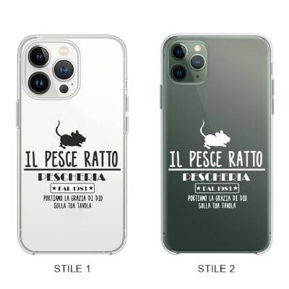Cover Compatibile Con Tutti i Modelli iPhone - IL PESCE RATTO - Trasparente UltraSottili AntiGraffio Antiurto Case Custodia Marca