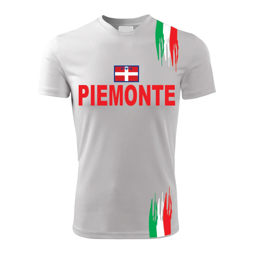 T-Shirt PADEL in Tessuto Dry Fit UNISEX - PIEMONTE - Elasticizzato e Traspirante Maglietta Maglia Sport Super vestibilità Top qualità