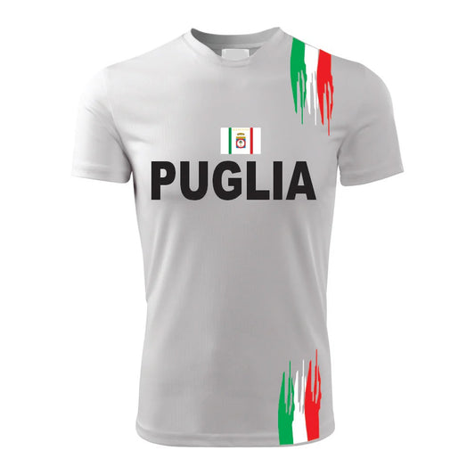 T-Shirt PADEL in Tessuto Dry Fit UNISEX - PUGLIA - Elasticizzato e Traspirante Maglietta Maglia Sport Super vestibilità Top qualità